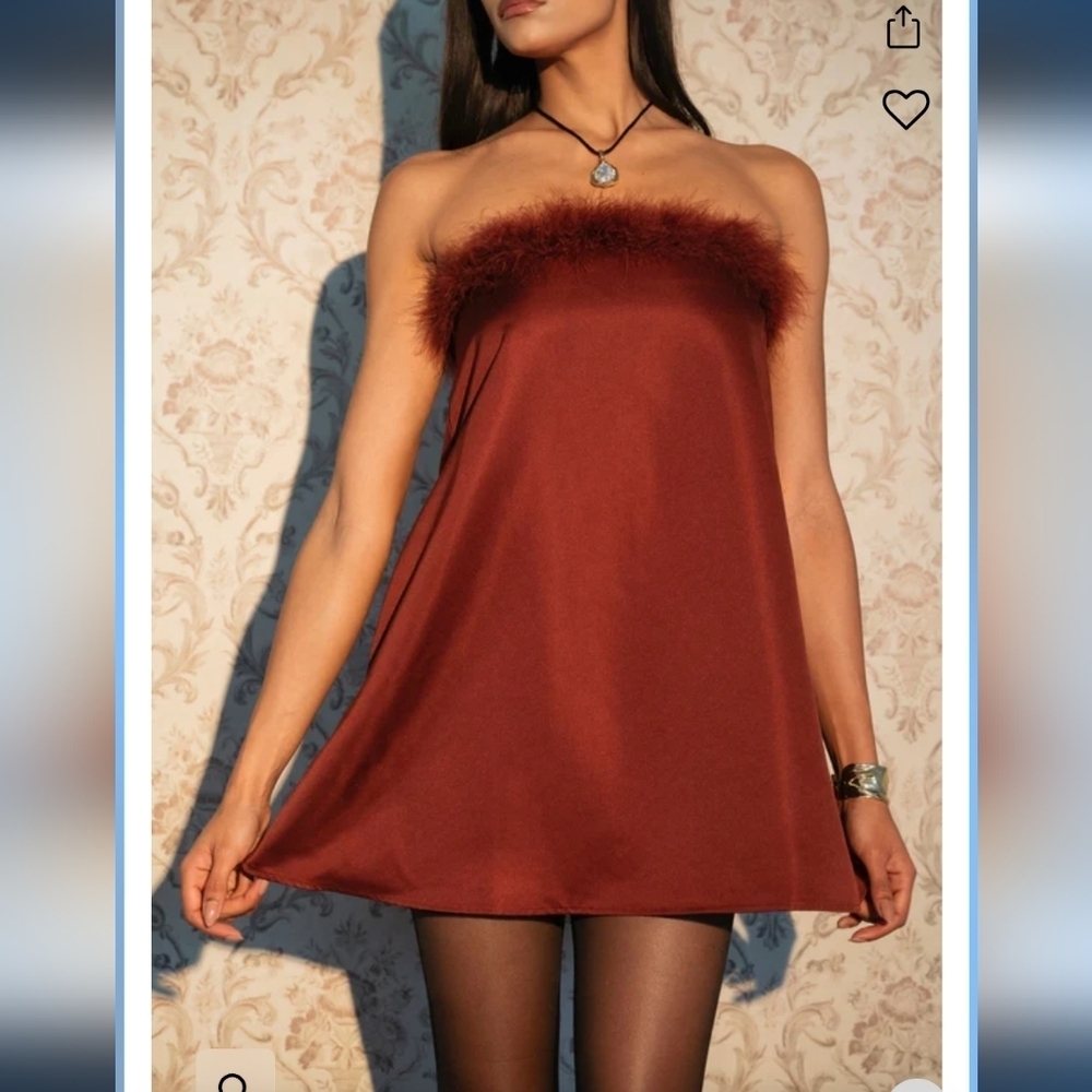 NWT! WeWoreWhat, Strapless Mini Dress, Brown- MSRP $138 - Picture 5 of 12